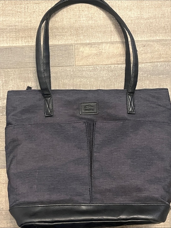 Roots Handbags - Roots Black Canvas Shoulder Insulated Lunch BagTote with Black Trim